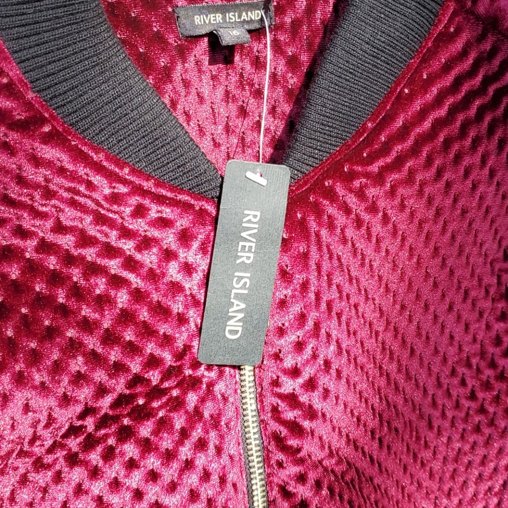 Wine🍷 Velour Quilted cropped jacket - Picture 5 of 7